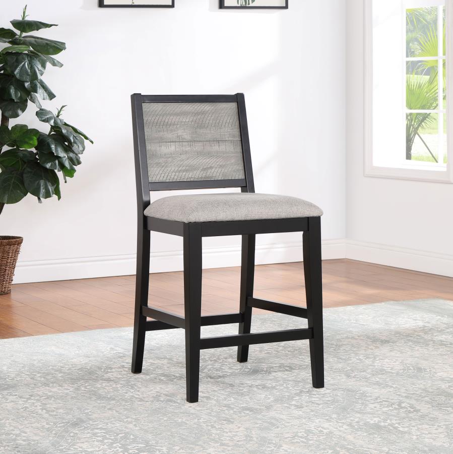 (image for) Elodie Wood Counter Chair Grey and Black (Set of 2)