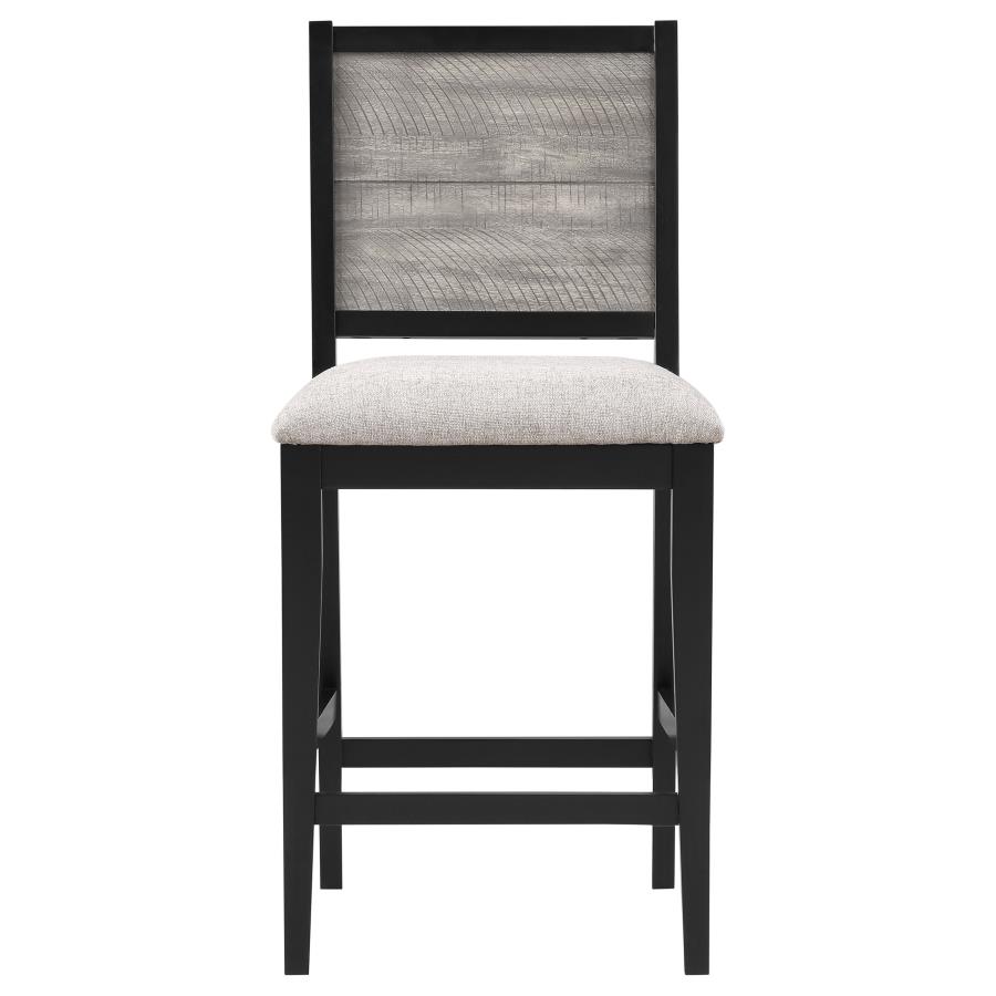 (image for) Elodie Wood Counter Chair Grey and Black (Set of 2)