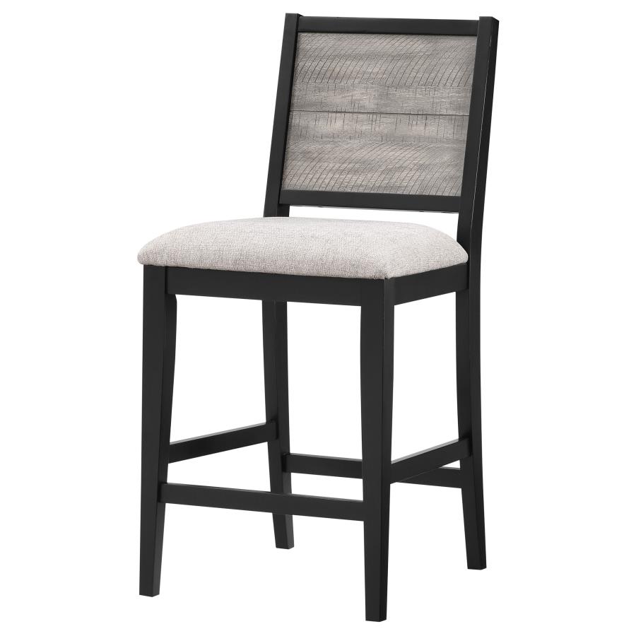 (image for) Elodie Wood Counter Chair Grey and Black (Set of 2)