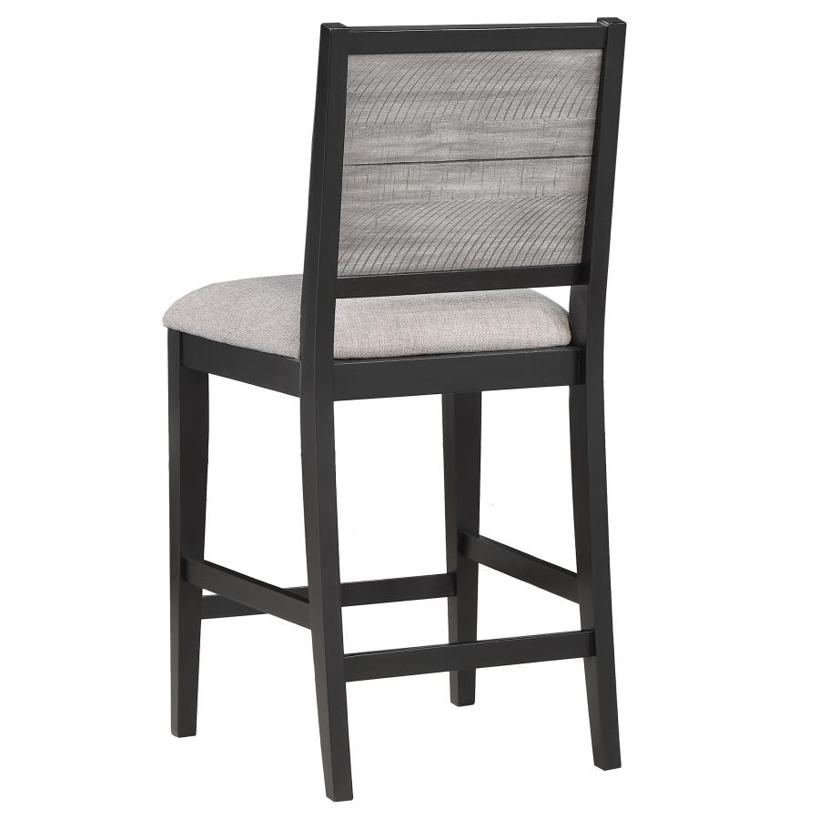 (image for) Elodie Wood Counter Chair Grey and Black (Set of 2)