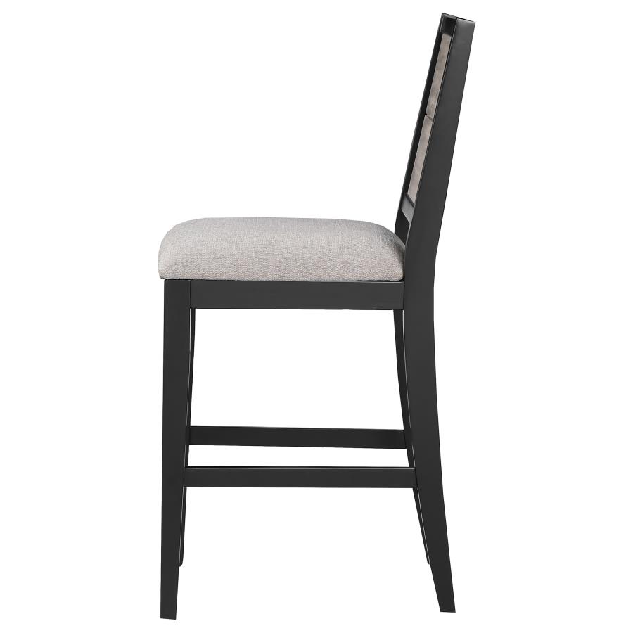 (image for) Elodie Wood Counter Chair Grey and Black (Set of 2)