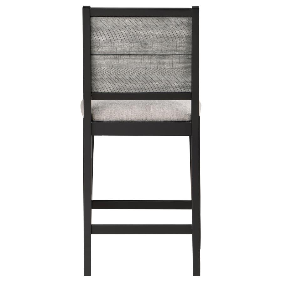 (image for) Elodie Wood Counter Chair Grey and Black (Set of 2)