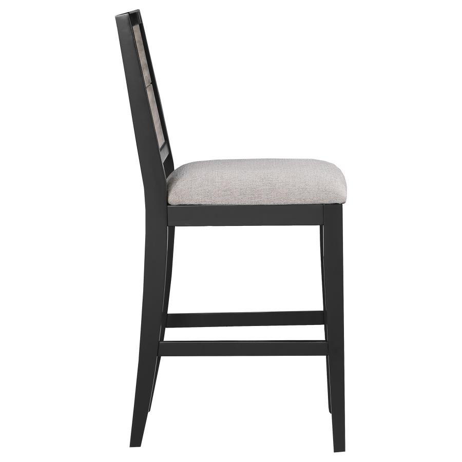 (image for) Elodie Wood Counter Chair Grey and Black (Set of 2)