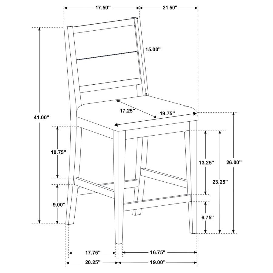 (image for) Elodie Wood Counter Chair Grey and Black (Set of 2)