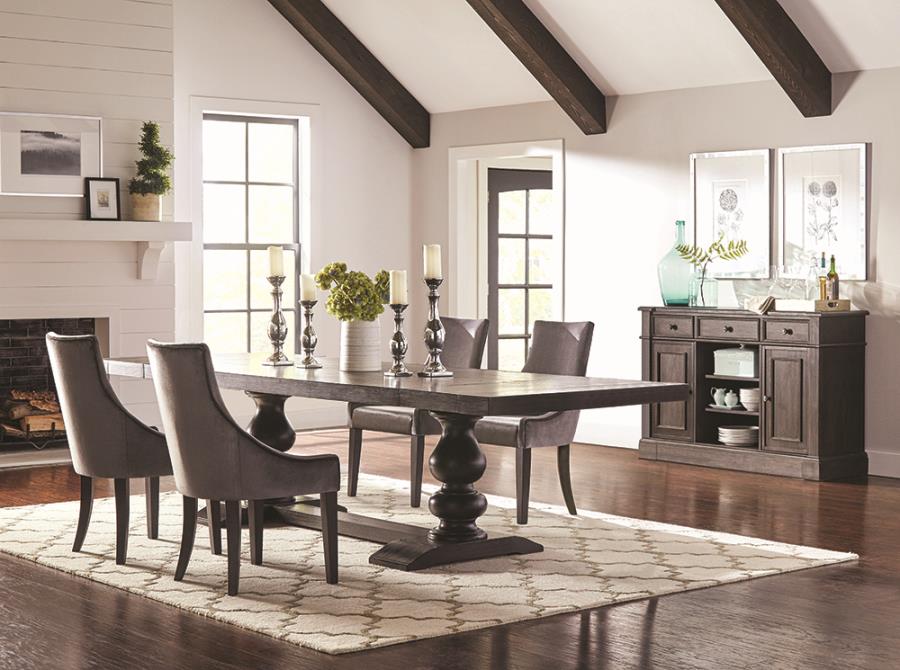 (image for) Phelps 5-piece Rectangular Dining Table Set Distressed Noir