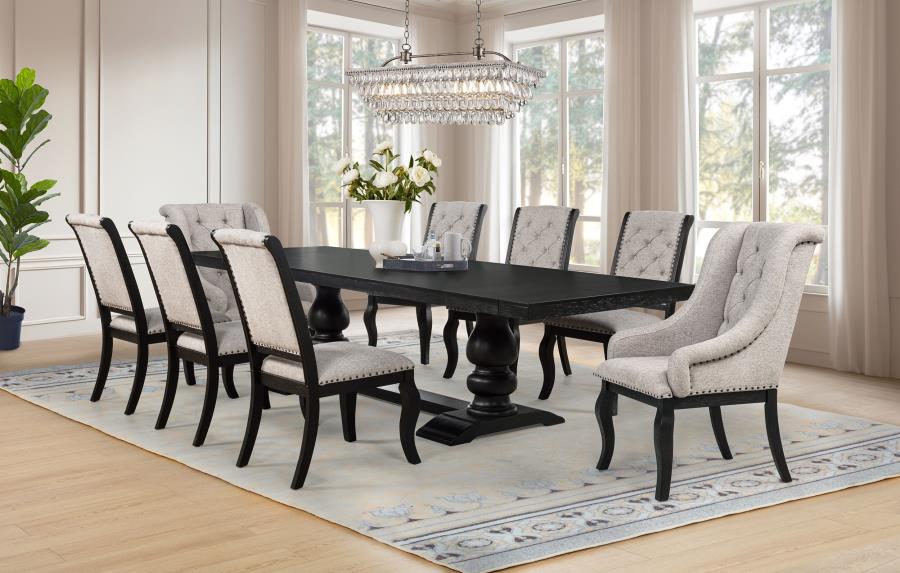 (image for) Phelps 9-piece Rectangular Dining Table Set Distressed Noir