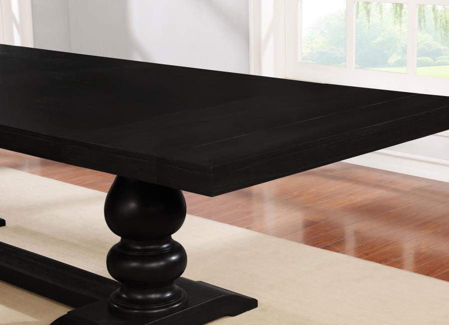 (image for) Phelps 123-inch Extension Leaf Dining Table Distressed Noir