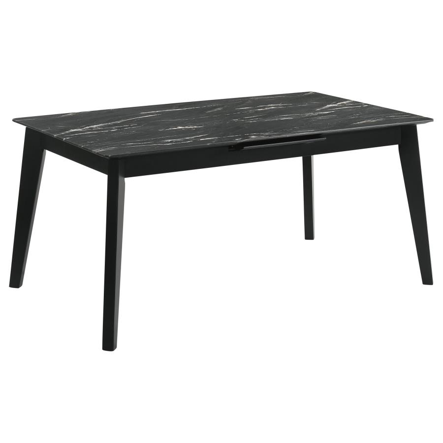 (image for) Crestmont 78-inch Extension Dining Table Black Faux Marble