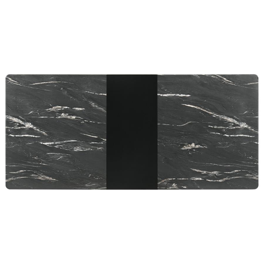 (image for) Crestmont 78-inch Extension Dining Table Black Faux Marble