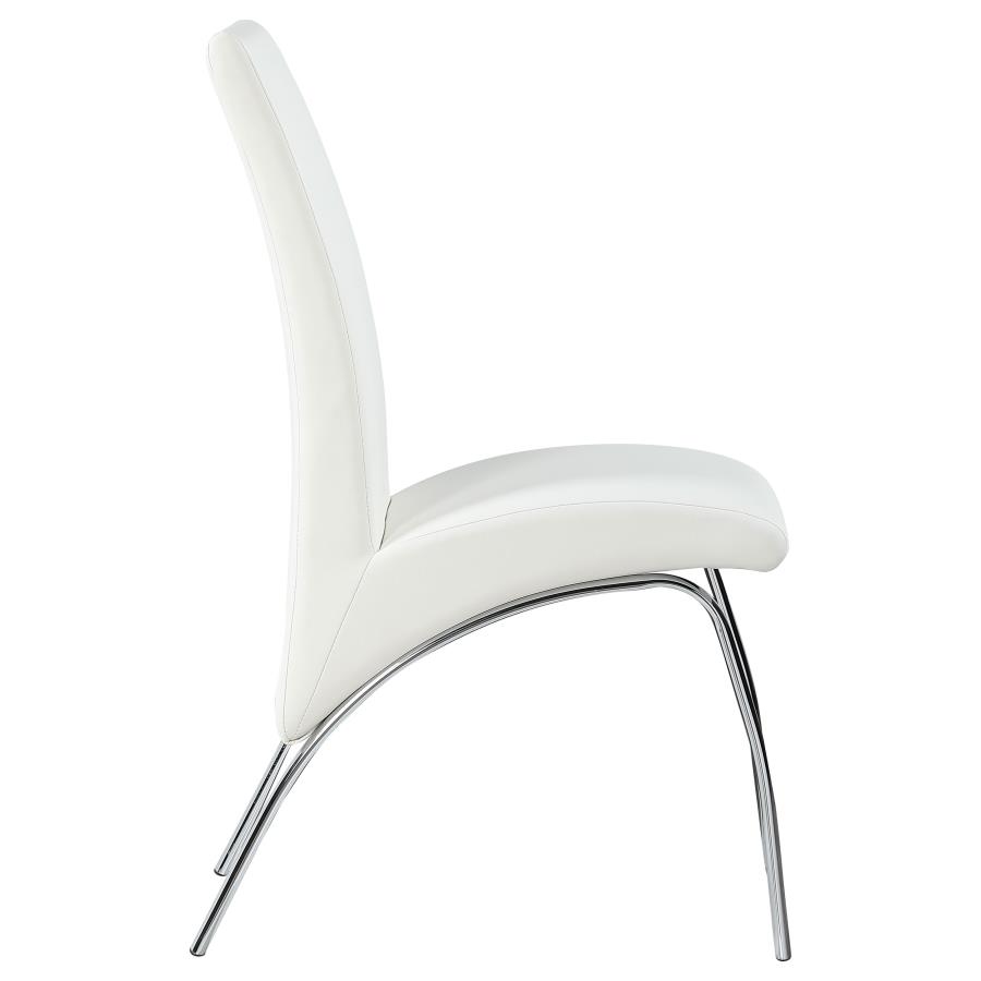 (image for) Bishop Upholstered Dining Side Chair White (Set of 2)