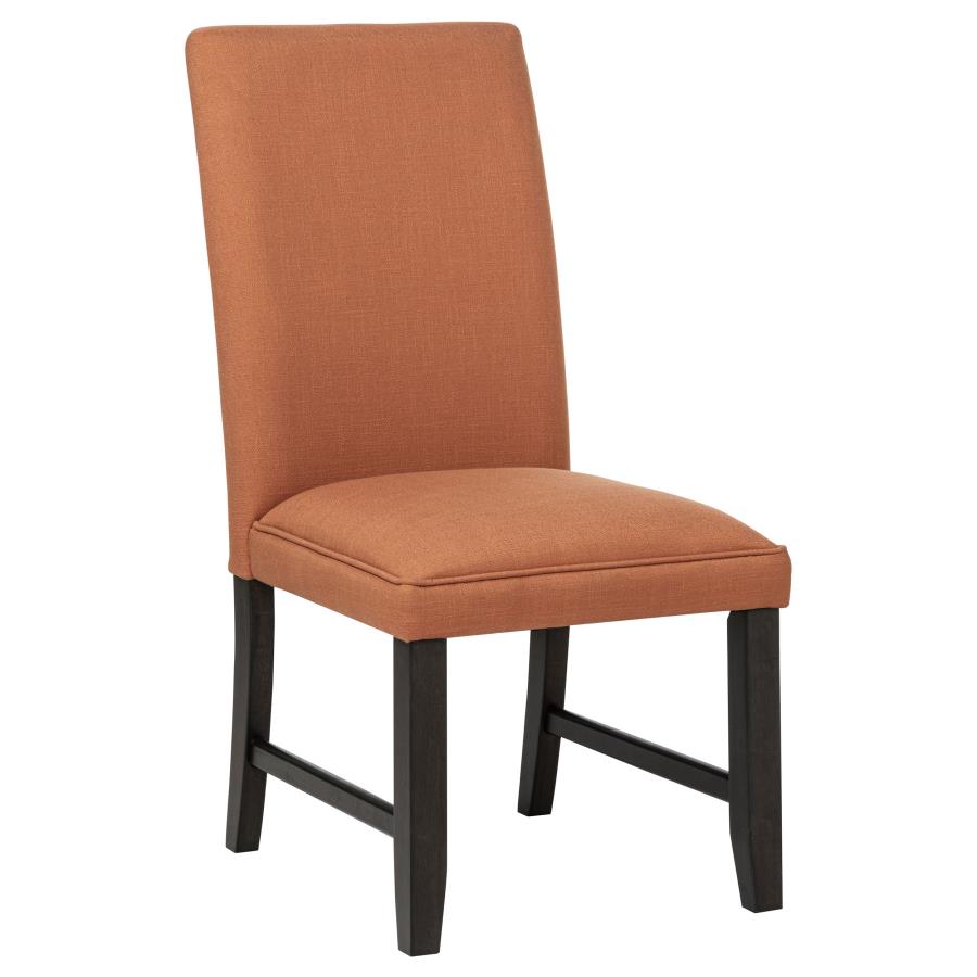 (image for) Berning Fabric Upholstered Parson Side Chair Salmon Orange (Set of 2)