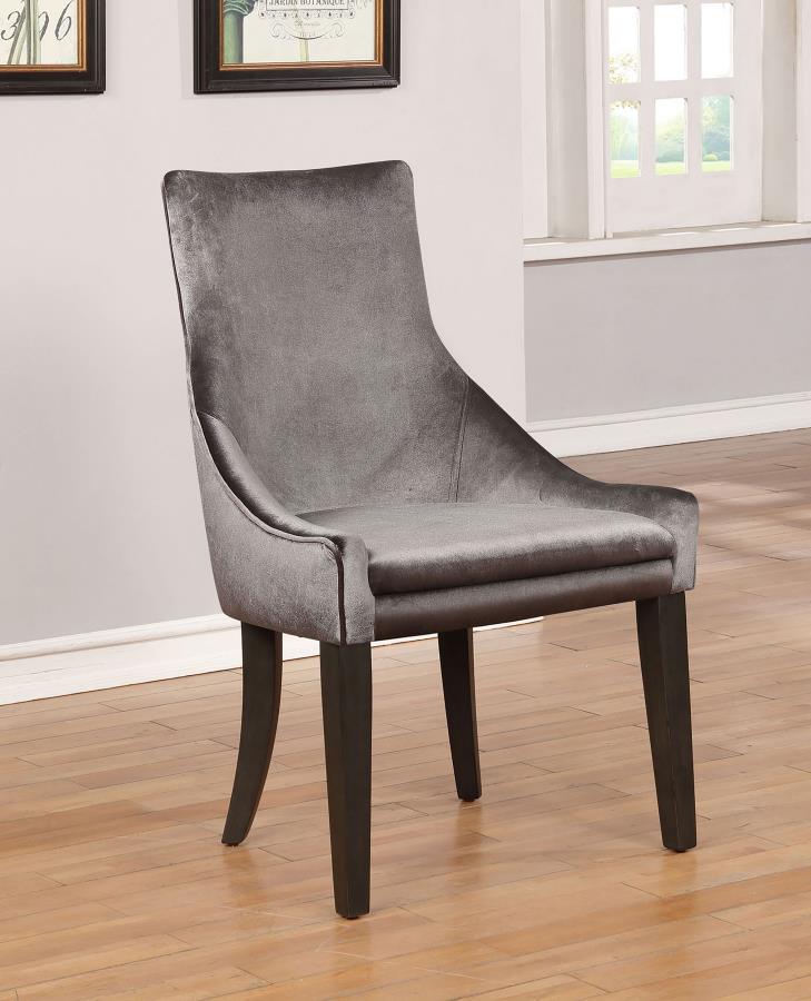 (image for) Phelps Velvet Upholstered Dining Side Chair Grey (Set of 2)