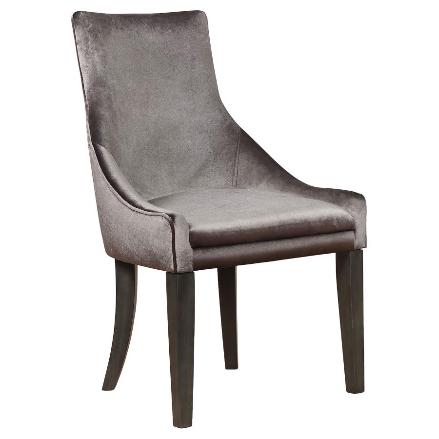 (image for) Phelps Velvet Upholstered Dining Side Chair Grey (Set of 2)