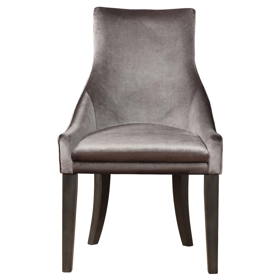 (image for) Phelps Velvet Upholstered Dining Side Chair Grey (Set of 2)