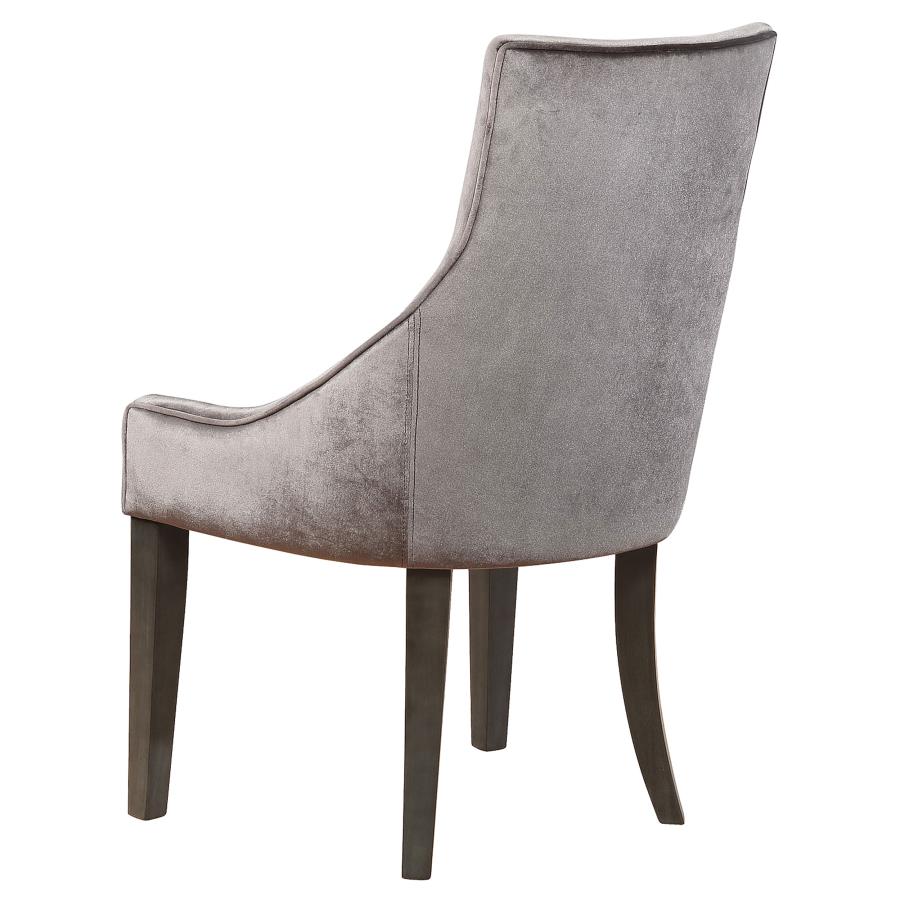 (image for) Phelps Velvet Upholstered Dining Side Chair Grey (Set of 2)