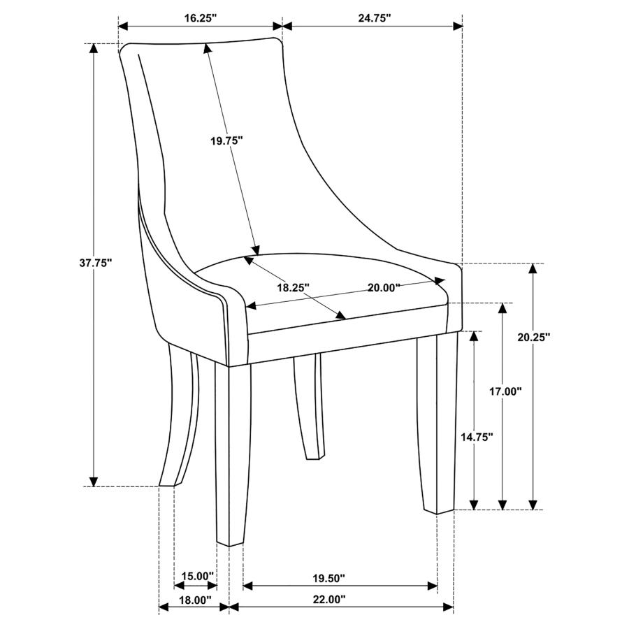 (image for) Phelps Velvet Upholstered Dining Side Chair Grey (Set of 2)