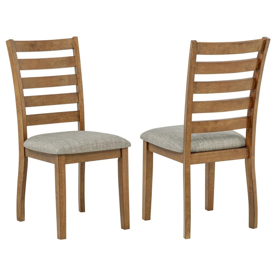 (image for) Atwood Wood Dining Side Chair Upholstered Seat Warm Brown