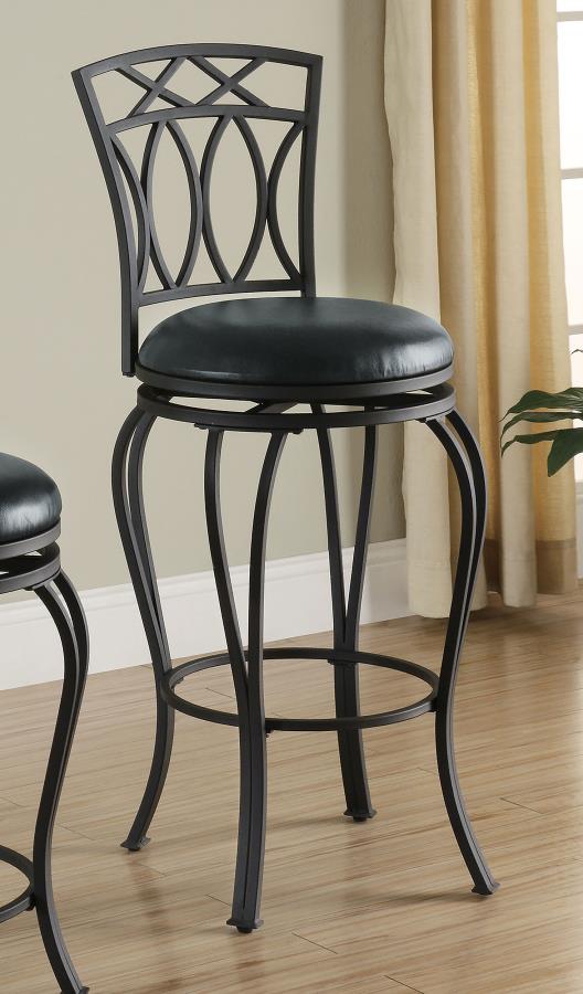 (image for) Adamsville Upholstered Swivel Bar Stool Black