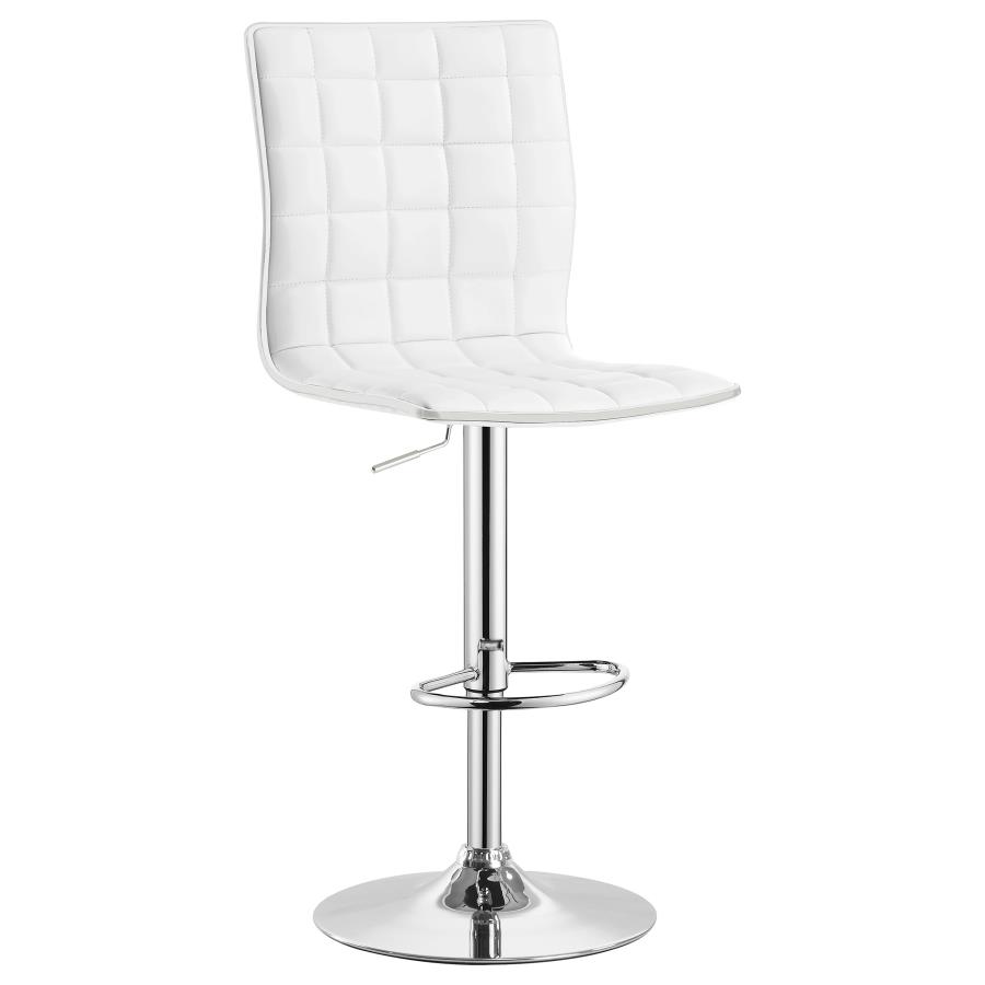 (image for) Ashbury Upholstered Adjustable Bar Stool White (Set of 2)