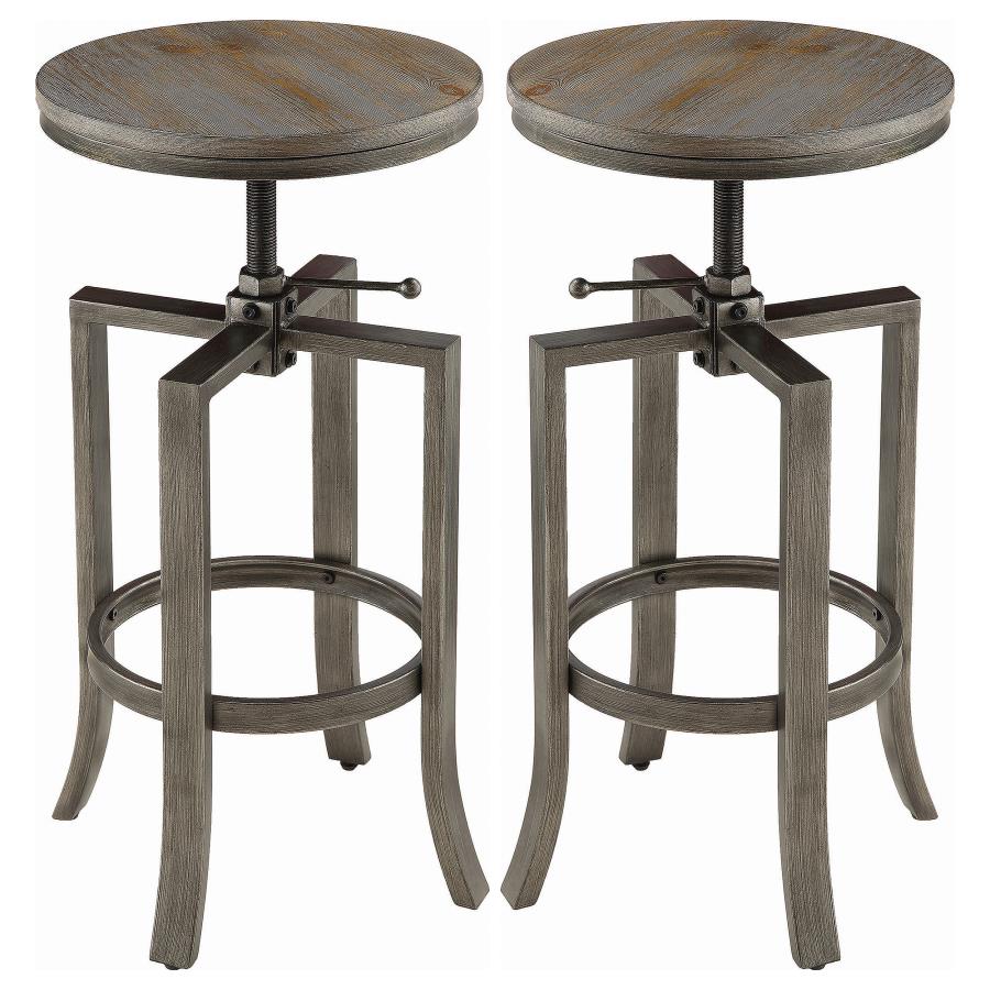 (image for) Bartlett Adjustable Backless Bar Stool Nutmeg (Set of 2) - Click Image to Close