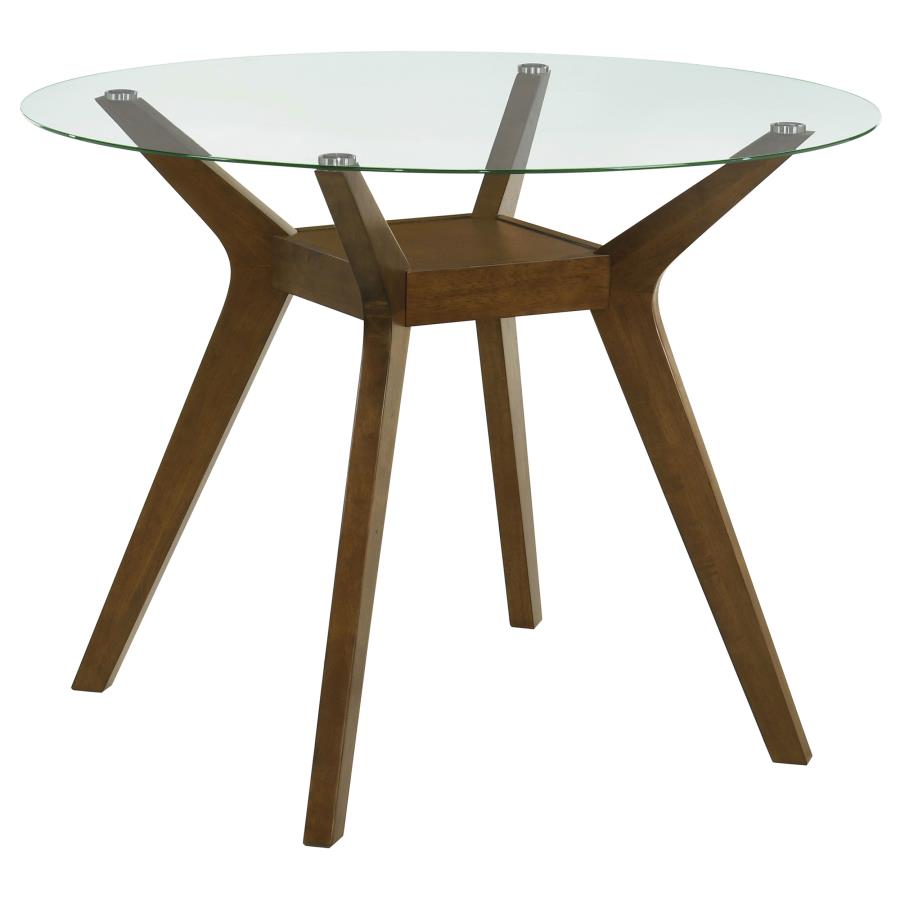 (image for) Paxton Round 48-inch Glass Top Counter Height Dining Table Brown