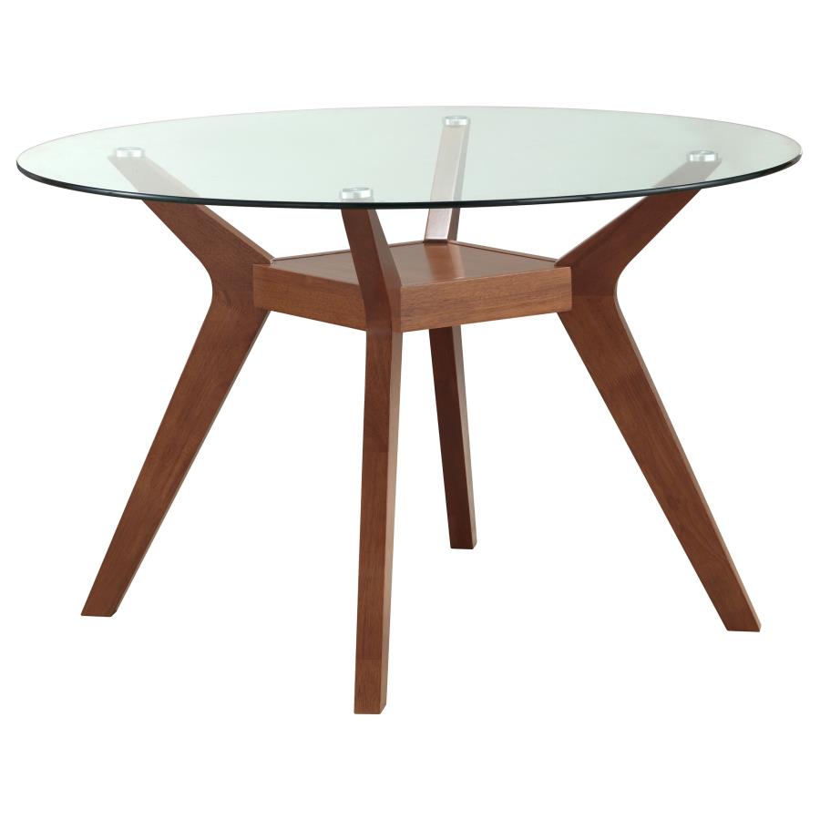 (image for) Paxton 5-piece Round Glass Top Dining Table Set Nutmeg