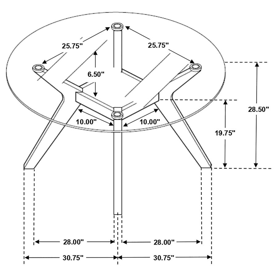 (image for) Paxton 5-piece Round Glass Top Dining Table Set Nutmeg