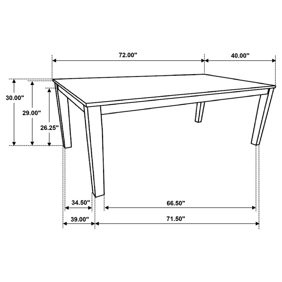 (image for) Hollis Rectangular 72-inch Wood Dining Table Brown