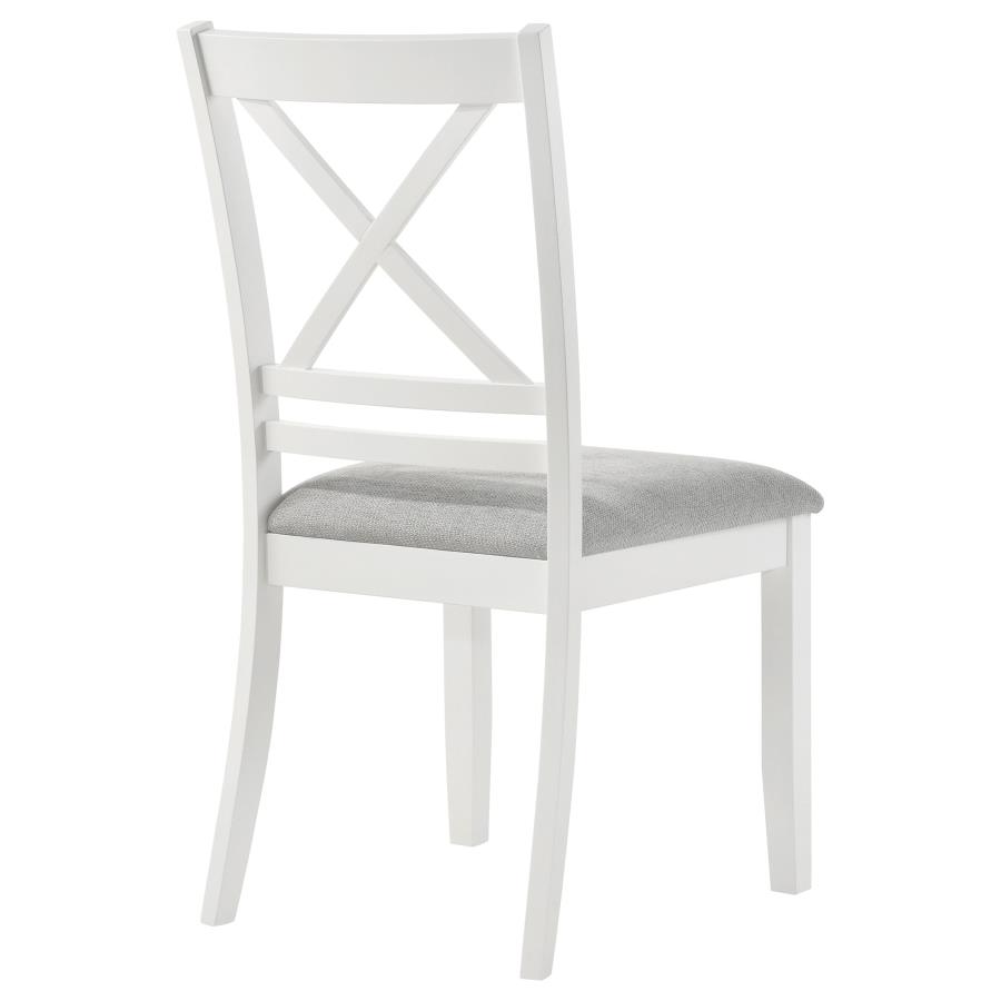 (image for) Hollis Cross Back Wood Dining Side Chair White (Set of 2)