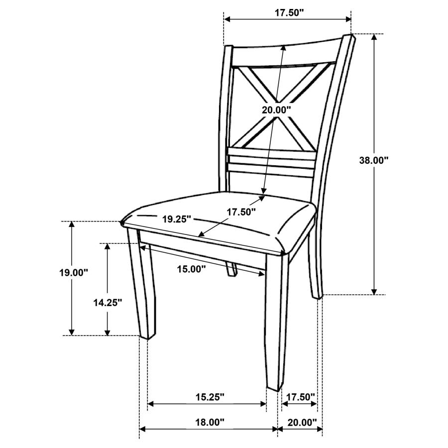 (image for) Hollis Cross Back Wood Dining Side Chair White (Set of 2)