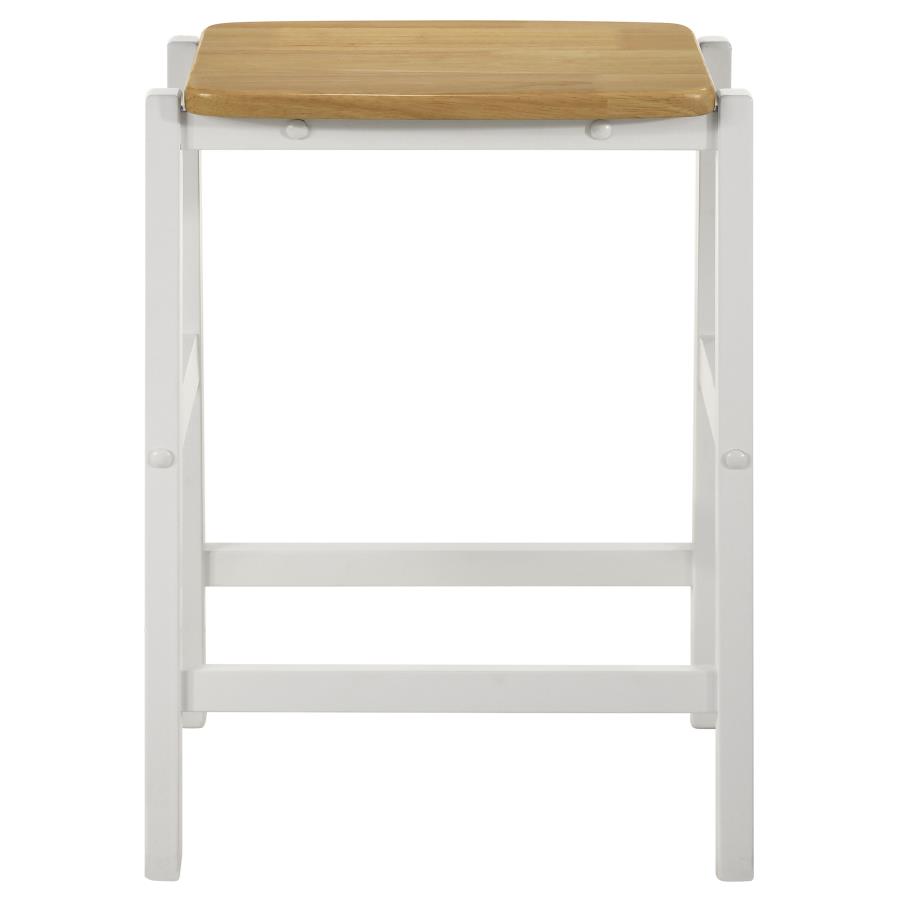 (image for) Edgeworth Wood Backless Counter Stool White (Set of 2)