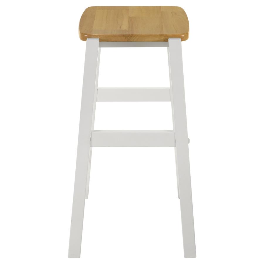 (image for) Edgeworth Wood Backless Counter Stool White (Set of 2)