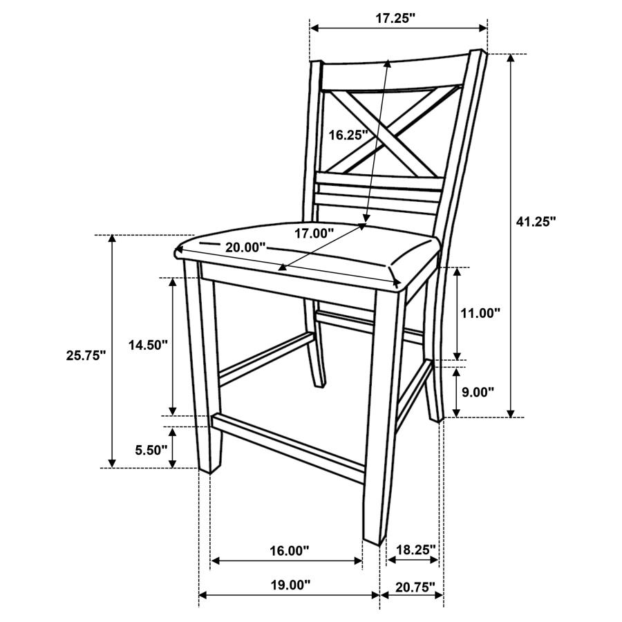 (image for) Hollis 5-piece Counter Height Dining Set Brown and White