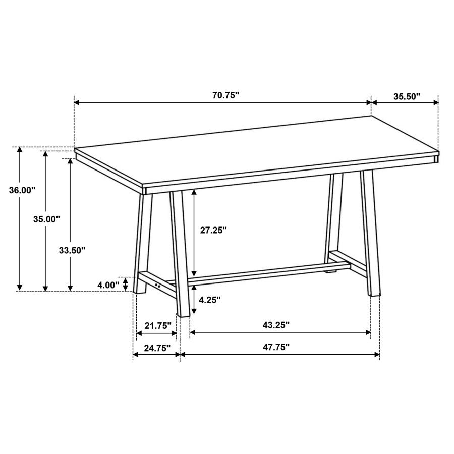 (image for) Hollis 7-piece Counter Height Dining Set Brown and White