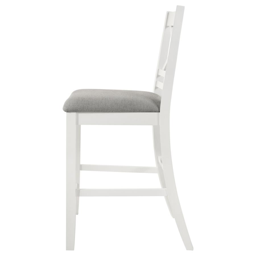 (image for) Hollis Wood Counter Chair with Cushion White (Set of 2)