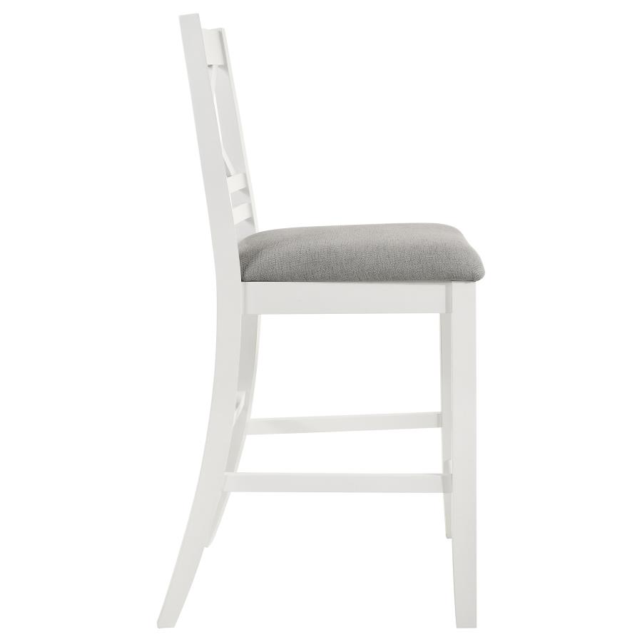 (image for) Hollis Wood Counter Chair with Cushion White (Set of 2)