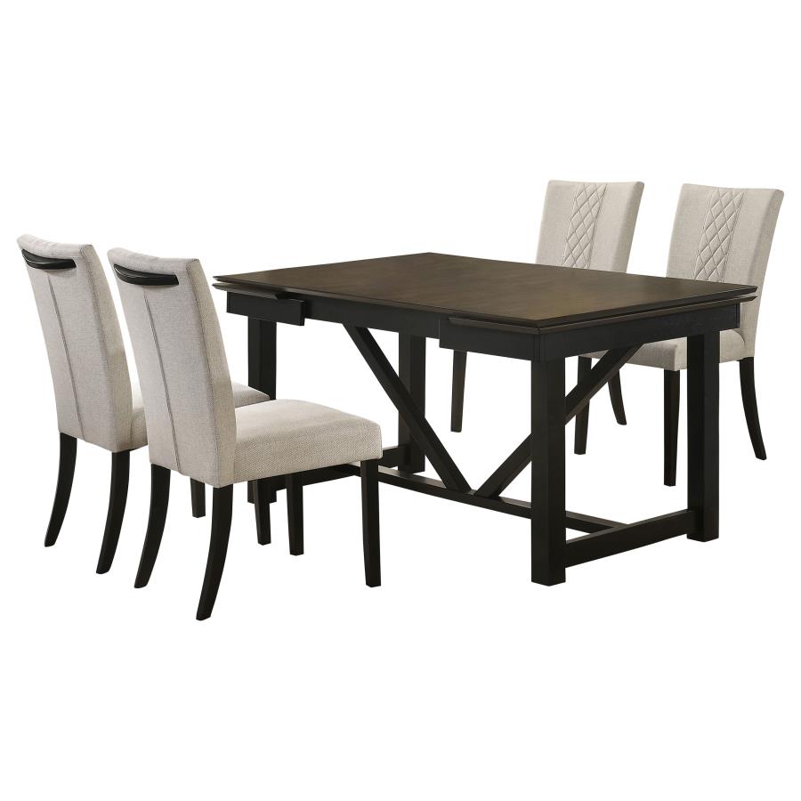 (image for) Malia 5-piece Refractory Extension Leaf Dining Table Set Oak