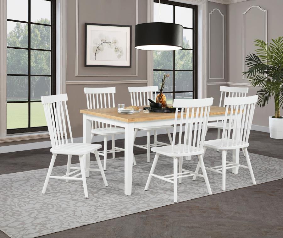 (image for) Andrews 7-piece Rectangular Dining Set Light Ash and White