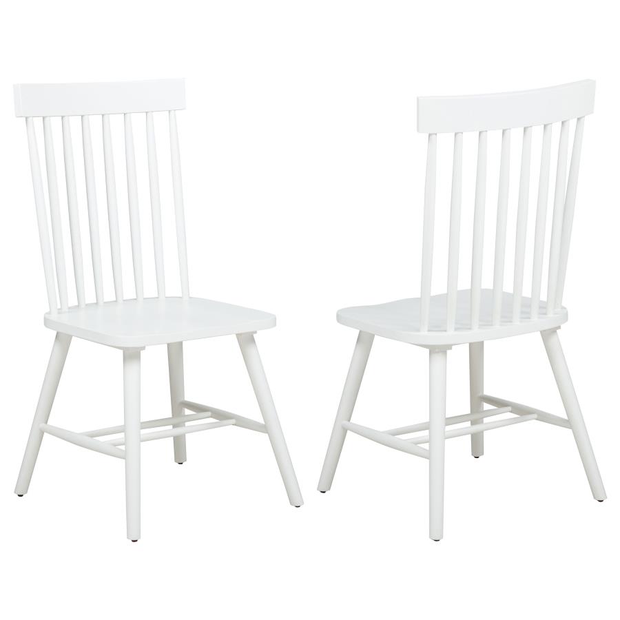 (image for) Andrews Windsor Spindle Back Dining Side Chair White (Set of 2)