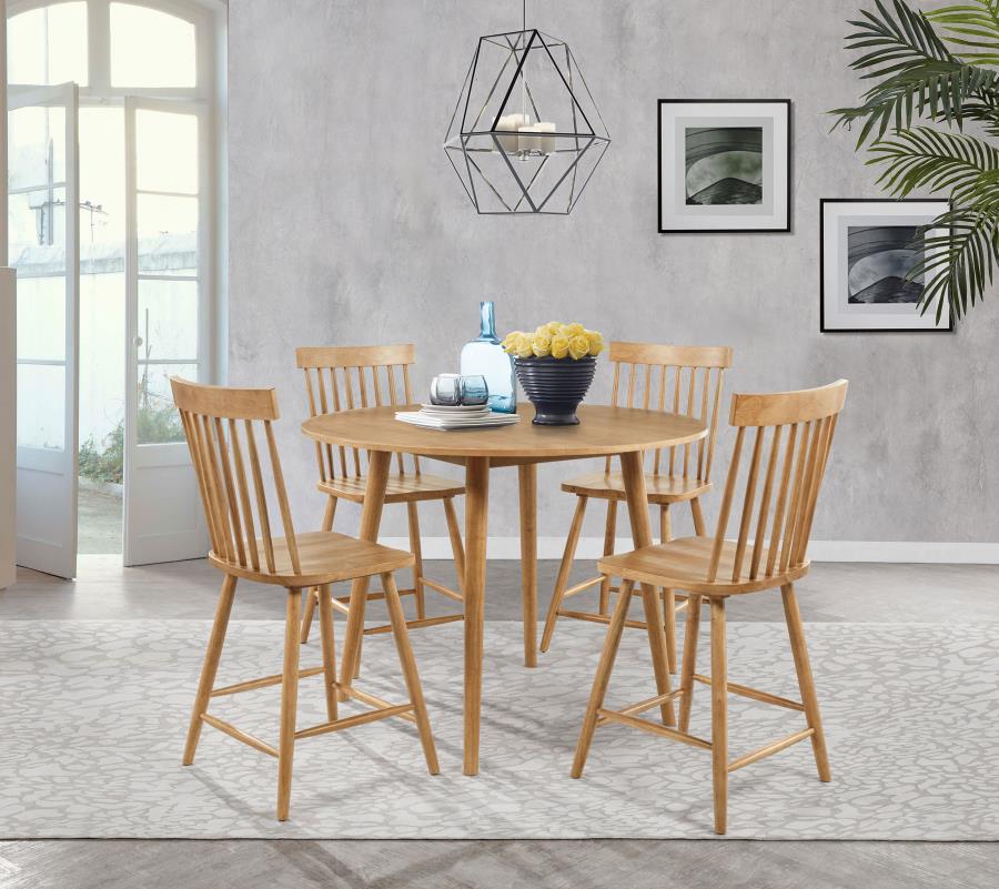(image for) Andrews 5-piece Round Counter Height Dining Set Light Ash
