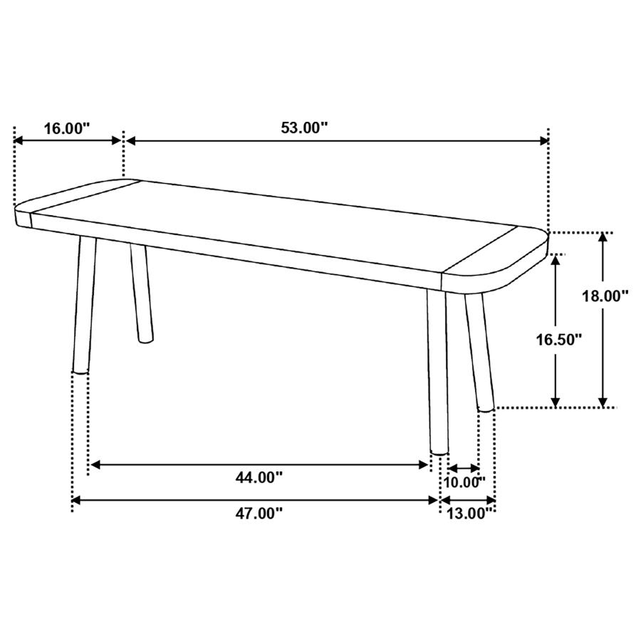 (image for) Maverick Wood Dining Bench Natural Mango and Black