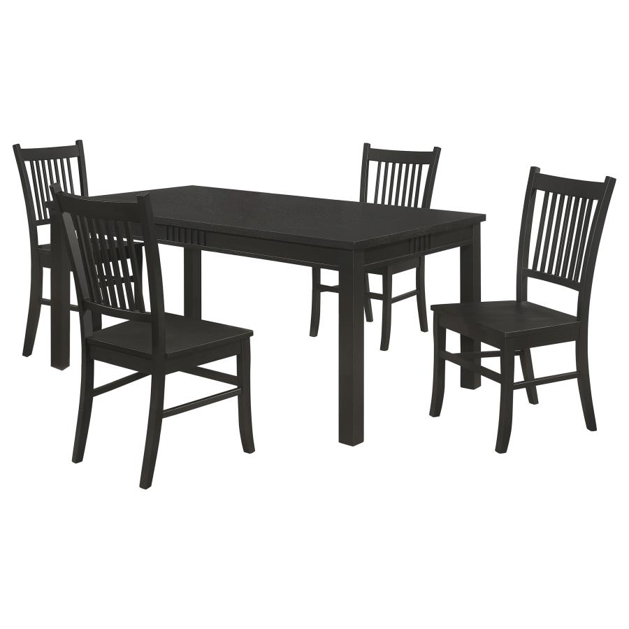 (image for) Marbrisa 5-piece Rectangular Dining Table Set Matte Black