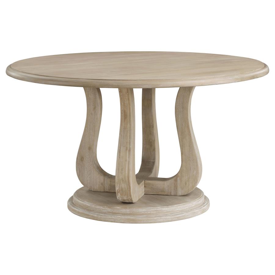 (image for) Trofello 5-piece Round Dining Table Set White Washed