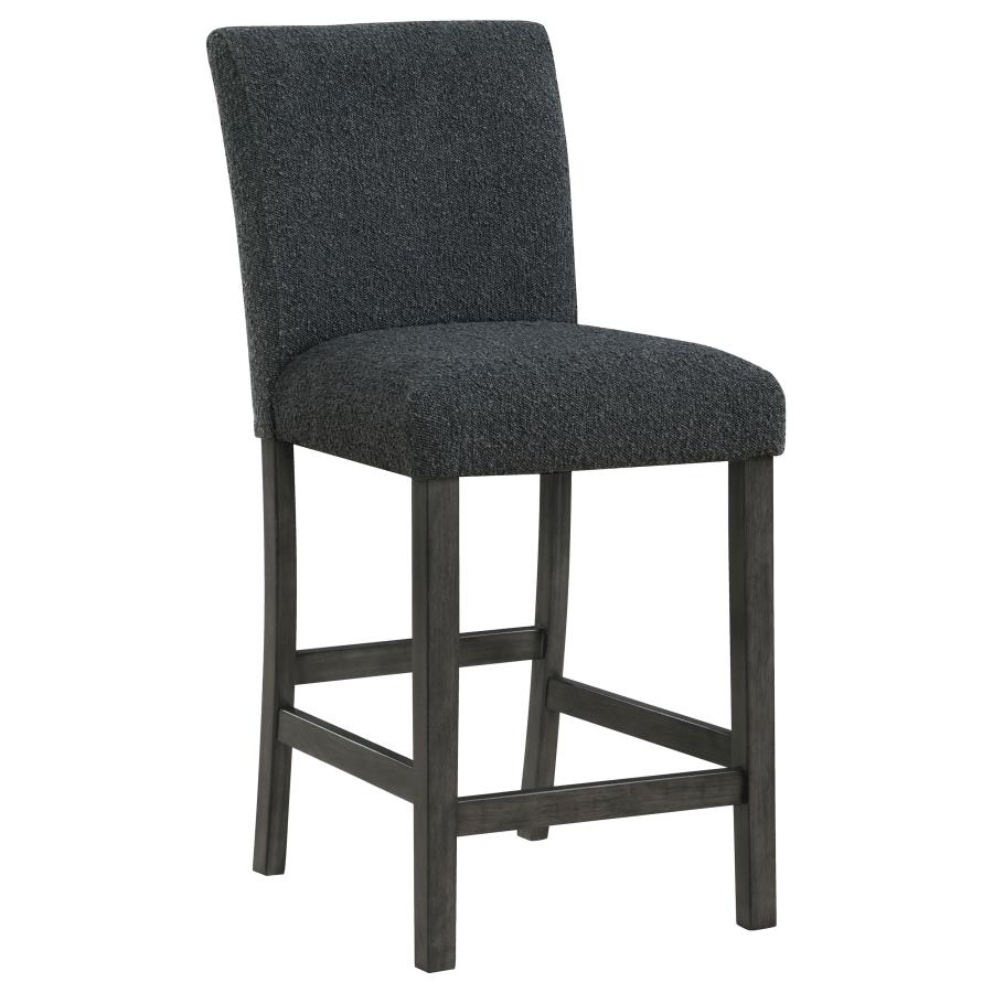 (image for) Alba Boucle Upholstered Counter Chair Black (Set of 2)