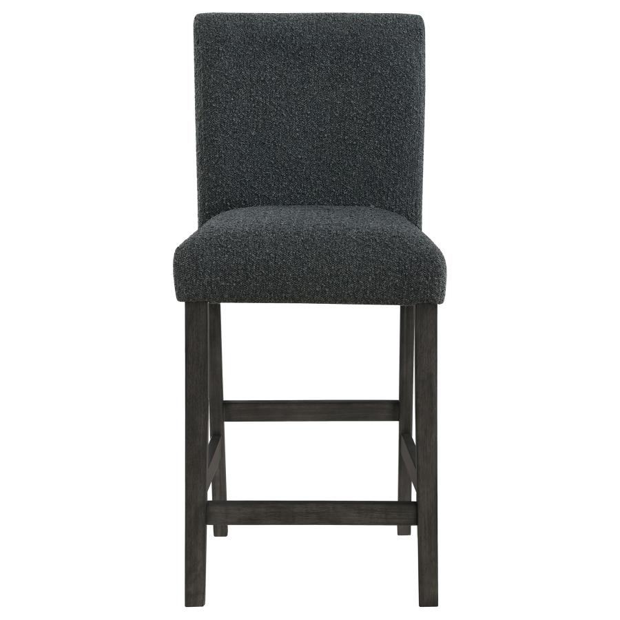 (image for) Alba Boucle Upholstered Counter Chair Black (Set of 2)