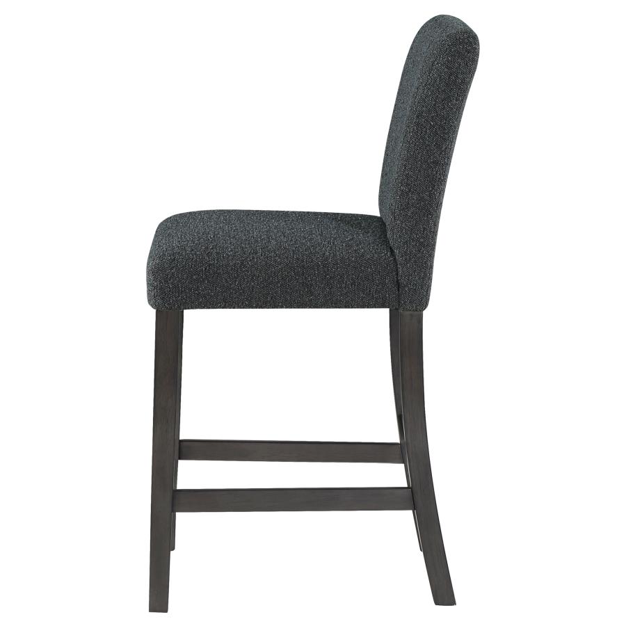 (image for) Alba Boucle Upholstered Counter Chair Black (Set of 2)