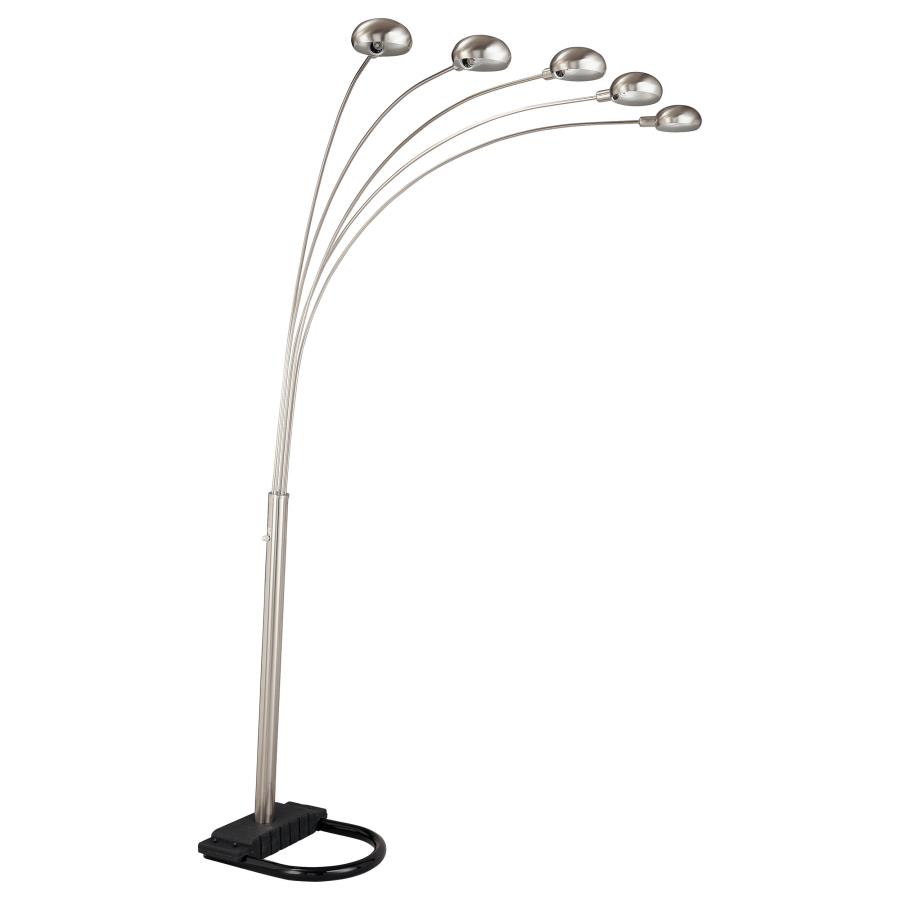 (image for) Kayd 92-inch Arc 5-light Dome Shade Metal Floor Lamp Chrome