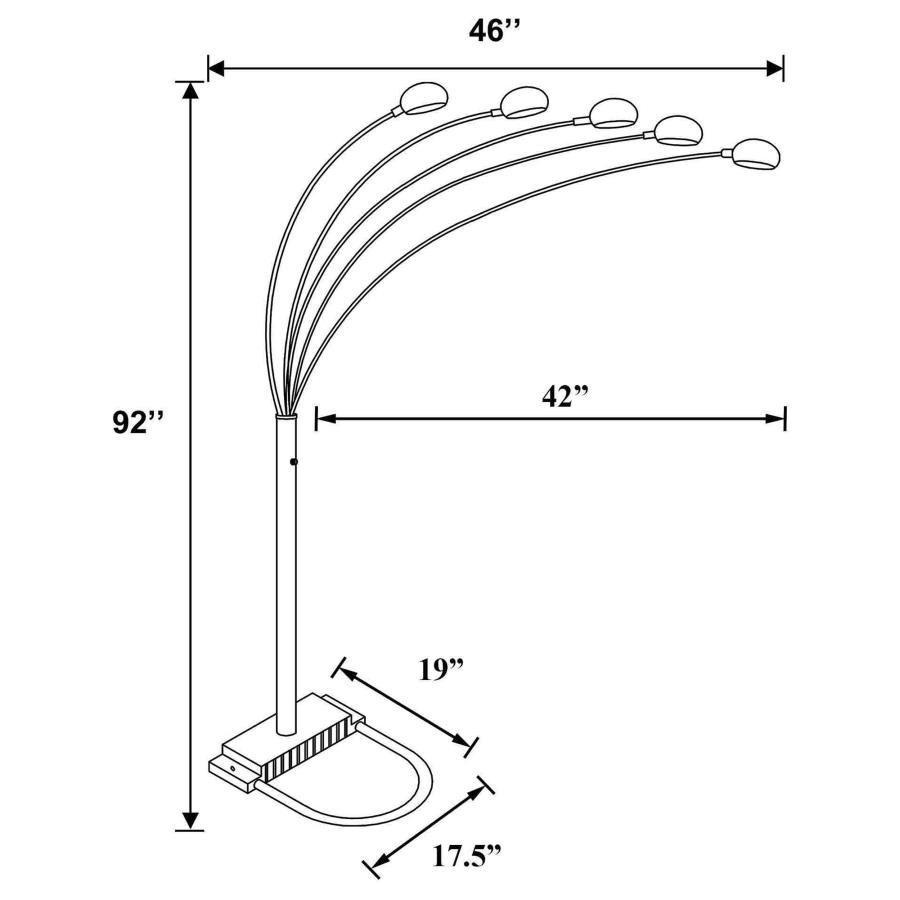 (image for) Kayd 92-inch Arc 5-light Dome Shade Metal Floor Lamp Chrome