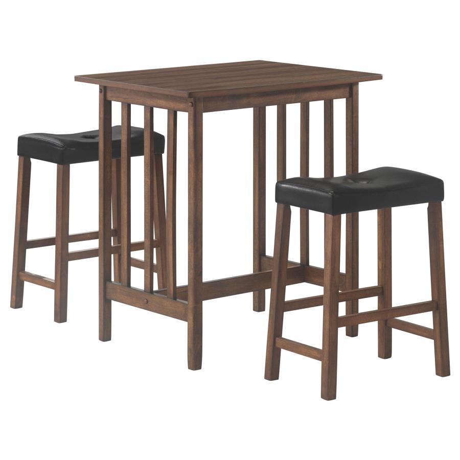 (image for) Oleander 3-piece Counter Height Dining Table Set Nut Brown