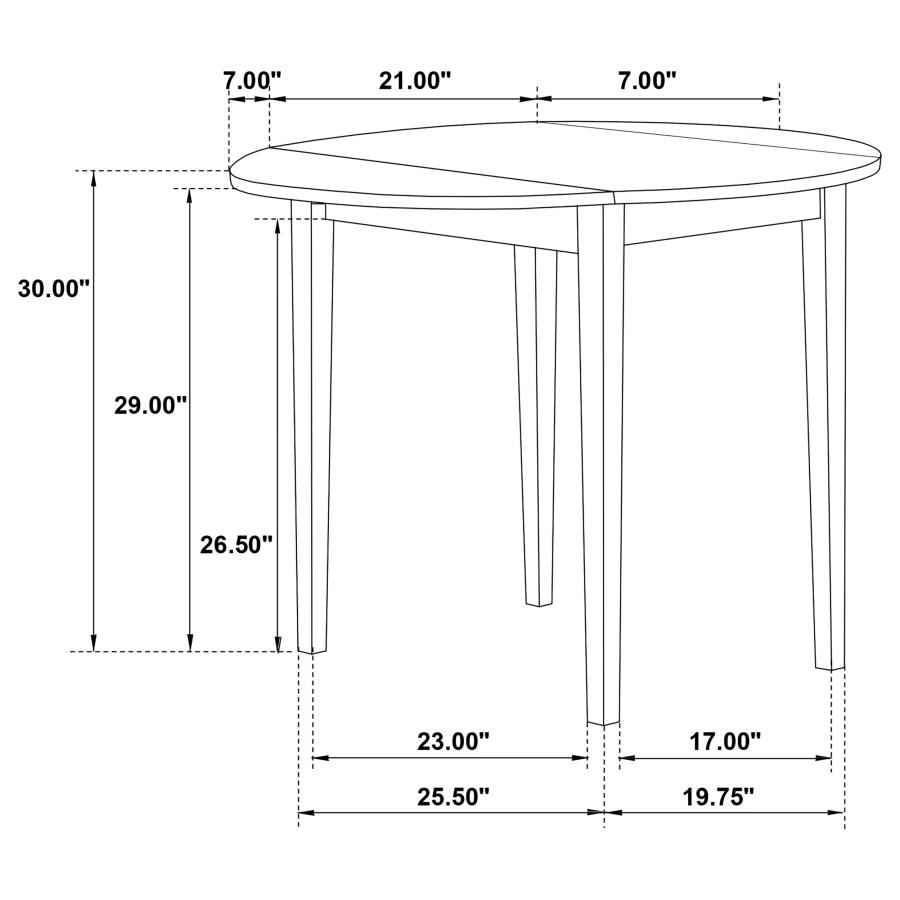 (image for) Bucknell 3-piece Round Drop Leaf Dining Table Set Cappuccino